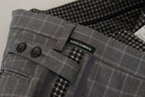 Dolce & Gabbana Grey Cotton Checkered Chino Pants - GENUINE AUTHENTIC BRAND LLC  