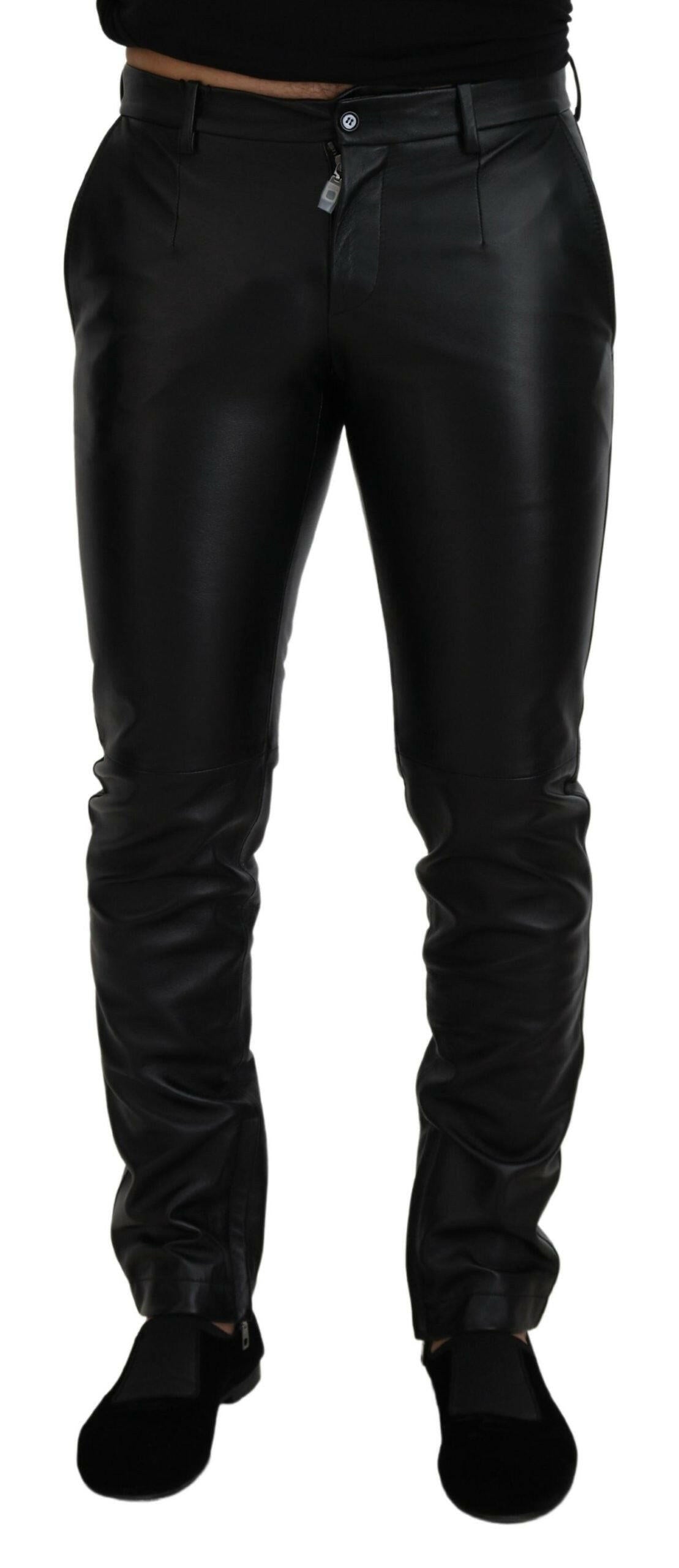 Dolce & Gabbana Black Shiny Stretch Skinny Pants - GENUINE AUTHENTIC BRAND LLC  
