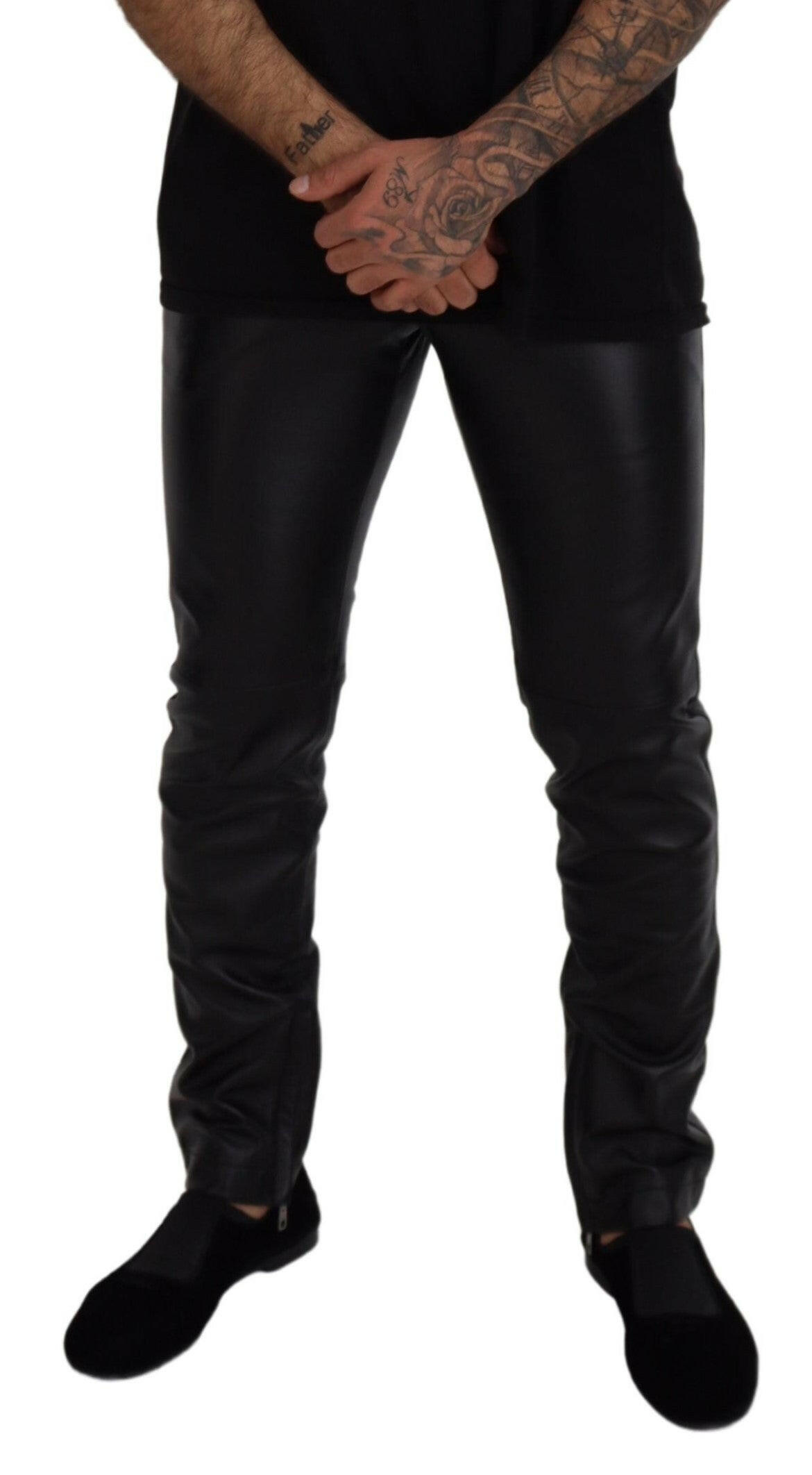 Dolce & Gabbana Black Shiny Stretch Skinny Pants - GENUINE AUTHENTIC BRAND LLC  
