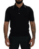 Dolce & Gabbana Black Cotton Silk Polo Shortsleeve T-shirt - GENUINE AUTHENTIC BRAND LLC  