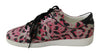 Dolce & Gabbana Pink Leopard Print Training Leather Flat Sneakers - GENUINE AUTHENTIC BRAND LLC  