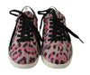 Dolce & Gabbana Pink Leopard Print Training Leather Flat Sneakers - GENUINE AUTHENTIC BRAND LLC  