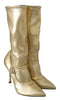 Dolce & Gabbana Gold Rhinestones Ankle Boots Socks Shoes - GENUINE AUTHENTIC BRAND LLC  