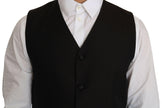 Dolce & Gabbana Black Silk Dress Waistcoat - GENUINE AUTHENTIC BRAND LLC  