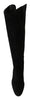 Dolce & Gabbana Black Suede Knee High Flat Boots Shoes - GENUINE AUTHENTIC BRAND LLC  
