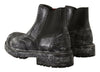 Dolce & Gabbana Gray Leather Ankle Casual Mens Boots - GENUINE AUTHENTIC BRAND LLC  