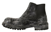Dolce & Gabbana Gray Leather Ankle Casual Mens Boots - GENUINE AUTHENTIC BRAND LLC  
