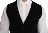 Dolce & Gabbana Black Cotton Dress Woven Waistcoat - GENUINE AUTHENTIC BRAND LLC  