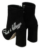 Dolce & Gabbana Black Suede L'Amore E'Bellezza Boots Shoes - GENUINE AUTHENTIC BRAND LLC  