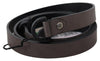 Costume National Brown Leather Skinny Round Buckle Belt Costume National GENUINE AUTHENTIC BRAND LLC