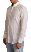 Dolce & Gabbana White Cotton Slim Fit Mens MARTINI Shirt - GENUINE AUTHENTIC BRAND LLC  