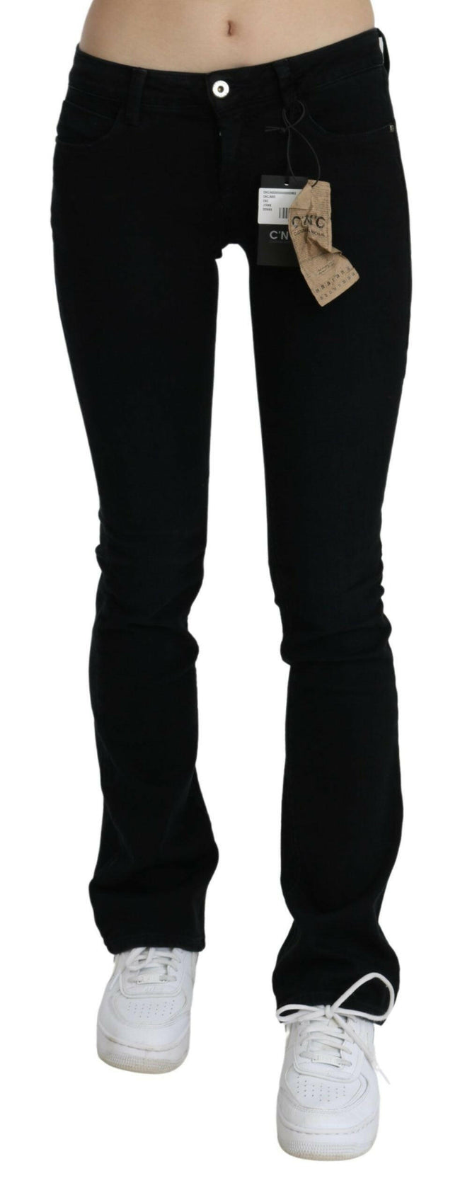 Costume National Black Low Waist Skinny Denim Cotton Jeans - GENUINE AUTHENTIC BRAND LLC  