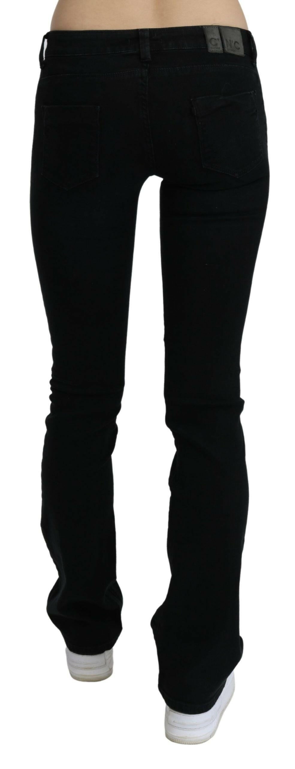 Costume National Black Low Waist Skinny Denim Cotton Jeans - GENUINE AUTHENTIC BRAND LLC  