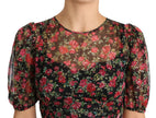 Dolce & Gabbana Black Floral Roses A-Line Shift Gown Dress - GENUINE AUTHENTIC BRAND LLC  