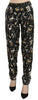 Dolce & Gabbana Black Jazz Club Print High Waist Tapered Pants - GENUINE AUTHENTIC BRAND LLC  