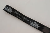 Dolce & Gabbana Black Polyester Logo Silver Tone Brass Keychain - GENUINE AUTHENTIC BRAND LLC  