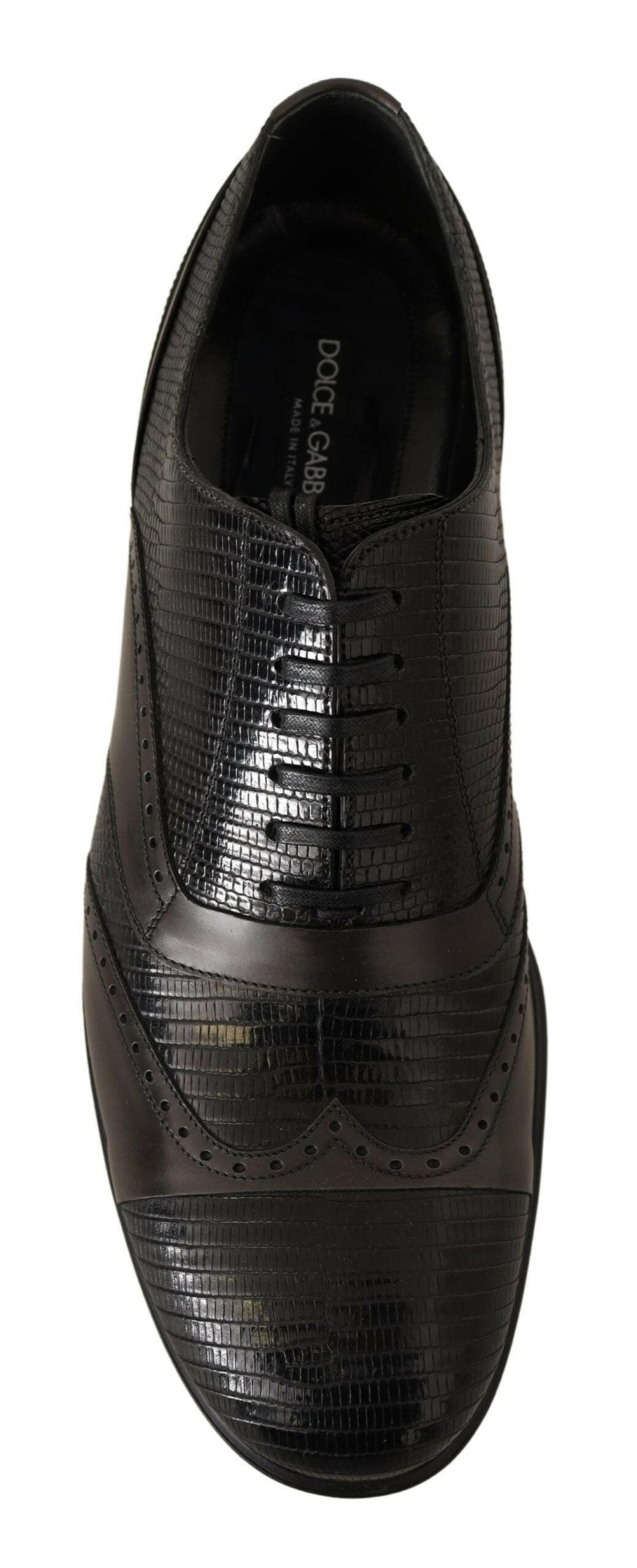 Dolce & Gabbana Brown Lizard Skin Leather Oxford Dress Shoes - GENUINE AUTHENTIC BRAND LLC  