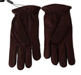 Dolce & Gabbana Maroon Wrist Length Mitten Leather Gloves - GENUINE AUTHENTIC BRAND LLC  