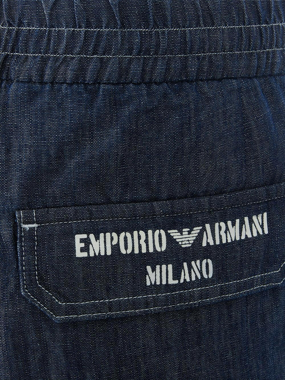 Emporio Armani Blue Trousers with Elastic Band on Waist - GENUINE AUTHENTIC BRAND LLC  