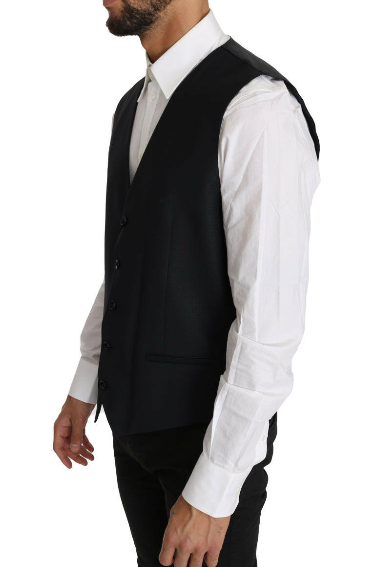 Dolce & Gabbana Gray Wool Silk Waistcoat Vest - GENUINE AUTHENTIC BRAND LLC  