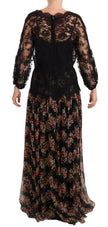 Dolce & Gabbana Black Lace Floral Polka Maxi Capri Dress - GENUINE AUTHENTIC BRAND LLC  