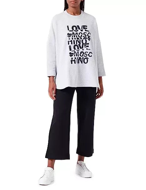 Love Moschino Gray Cotton Sweater - GENUINE AUTHENTIC BRAND LLC  