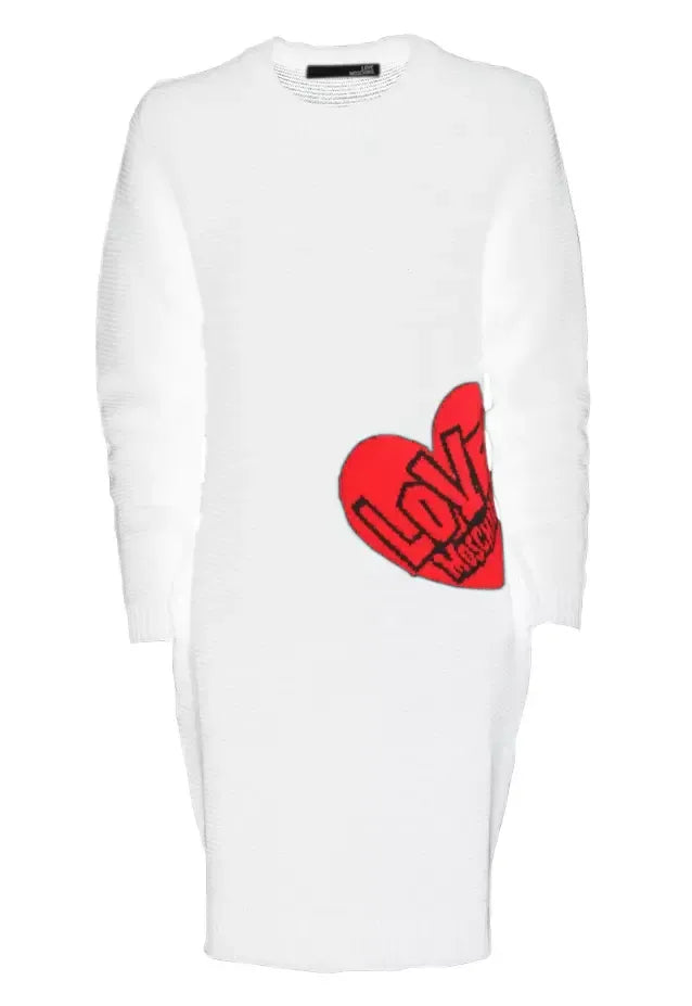 Love Moschino White Wool Dress - GENUINE AUTHENTIC BRAND LLC  