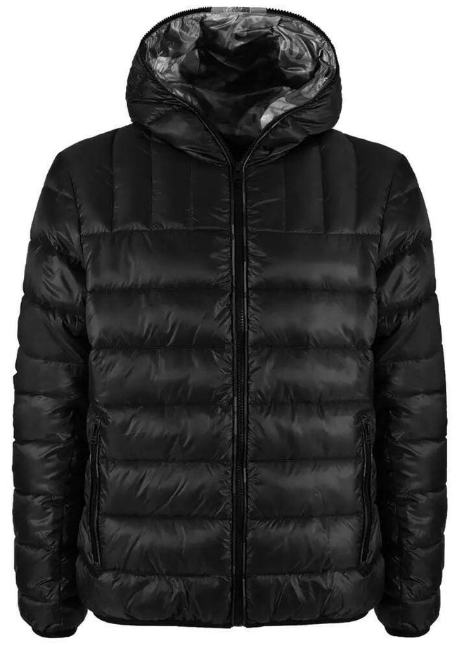 Yes Zee Sleek Quilted Hooded Jacket with Camo Lining