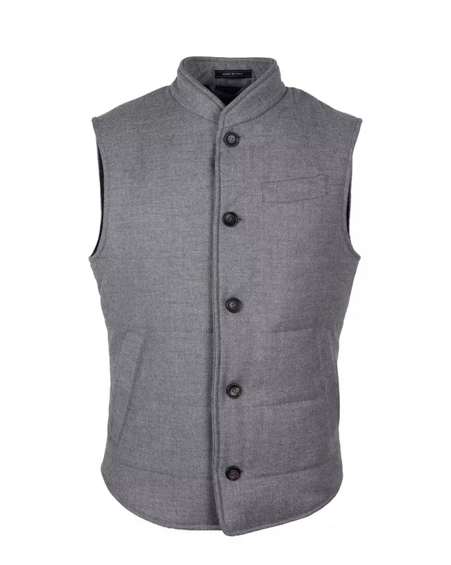 Made in Italy Gray Wool Vest - GENUINE AUTHENTIC BRAND LLC  