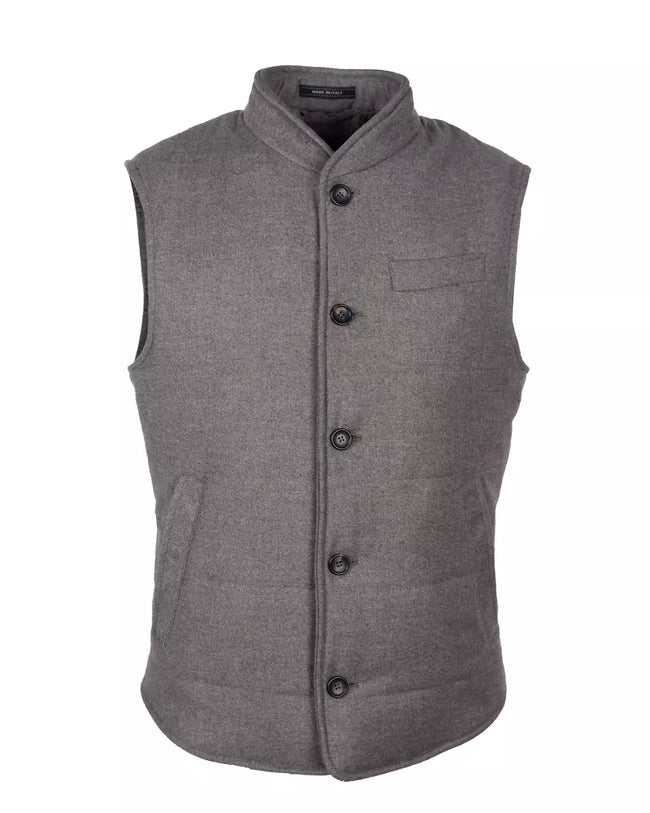Made in Italy Beige Wool Vest - GENUINE AUTHENTIC BRAND LLC  