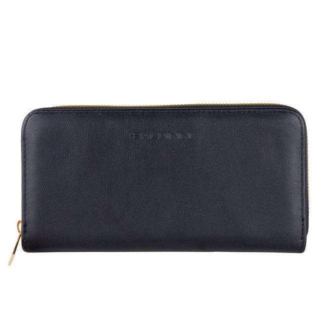 Baldinini Trend Elegant Leather Zip Wallet - Sleek Black.