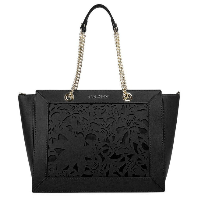 Baldinini Trend Black Leather Di Calfskin Crossbody Bag.