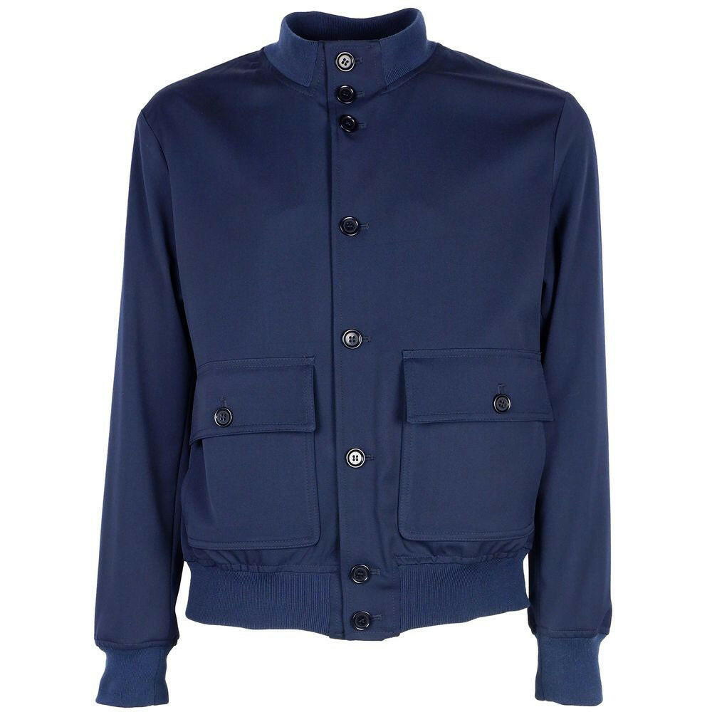 Made in Italy Blue Wool Vergine Jacket.