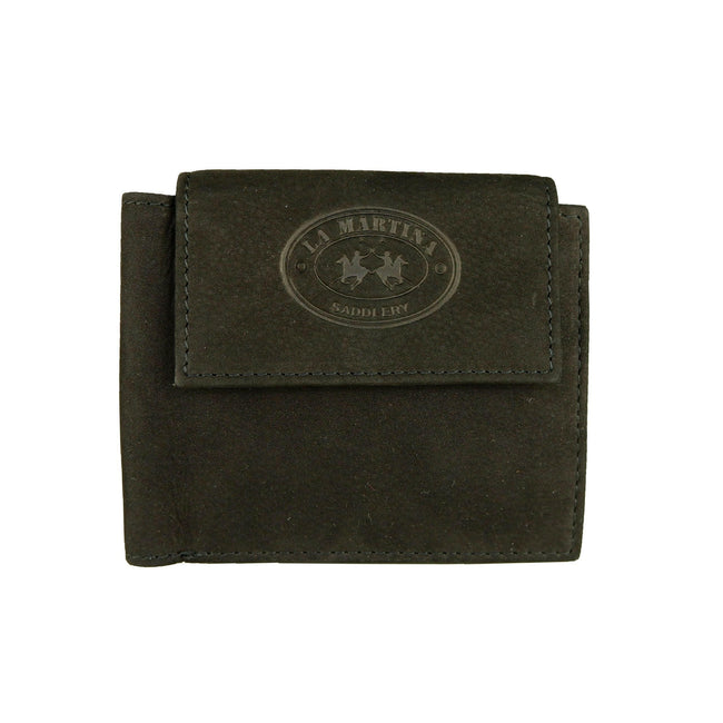 La Martina Black Leather Wallet - GENUINE AUTHENTIC BRAND LLC  