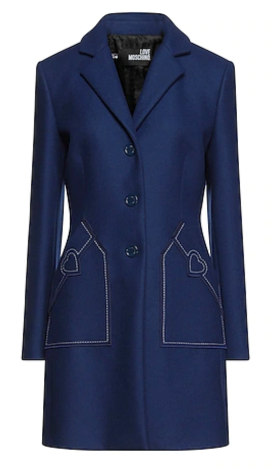 Love Moschino Blue Wool Vergine Jackets & Coat - GENUINE AUTHENTIC BRAND LLC  