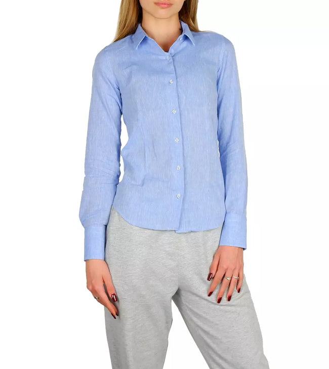 Made in Italy Light Blue Cotton Shirt - GENUINE AUTHENTIC BRAND LLC  