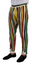 Dolce & Gabbana Multicolor Striped Linen Cotton Pants - GENUINE AUTHENTIC BRAND LLC  