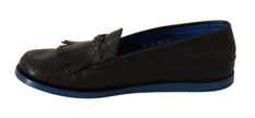 Dolce & Gabbana Black Leather Tassel Slip On Loafers Shoes - GENUINE AUTHENTIC BRAND LLC  