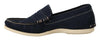 Pollini Blue Suede Low Top Mocassin Loafers Casual Men Shoes