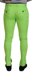 Dolce & Gabbana Light Green Cotton Skinny Men Trousers Pants - GENUINE AUTHENTIC BRAND LLC  