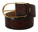 Dolce & Gabbana Red Exotic Leather Gold Oval Buckle Belt - GENUINE AUTHENTIC BRAND LLC  