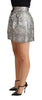 Dolce & Gabbana Silver Floral Brocade High Waist Shorts - GENUINE AUTHENTIC BRAND LLC  
