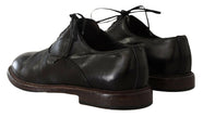 Dolce & Gabbana Black Leather Mens Lace Up Derby Shoes - GENUINE AUTHENTIC BRAND LLC  