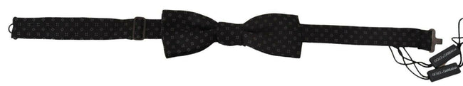 Dolce & Gabbana Black Silk Patterned Necktie Men Accessory Bow Tie - GENUINE AUTHENTIC BRAND LLC  