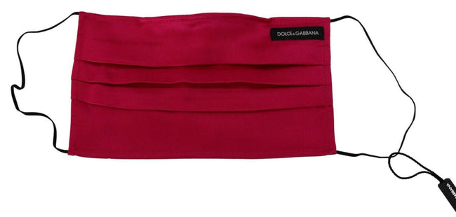 Dolce & Gabbana Elegant Red Cotton Pleated Face Mask.