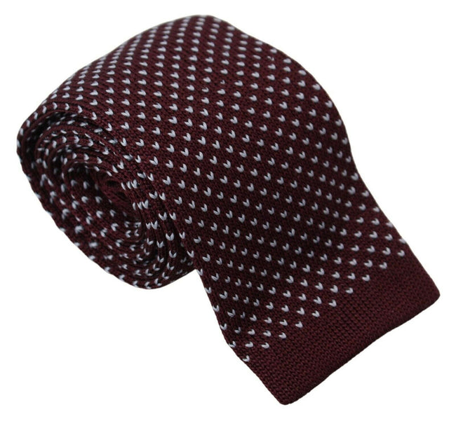 Lanvin Bordeaux Dotted Classic Necktie Adjustable Men Silk Tie - GENUINE AUTHENTIC BRAND LLC  