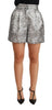 Dolce & Gabbana Silver Floral Brocade High Waist Shorts