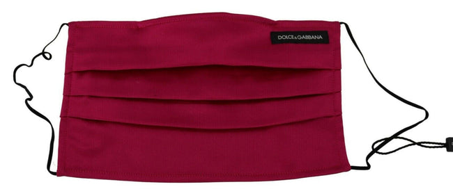 Dolce & Gabbana Elegant Silk Pleated Maroon Face Mask.