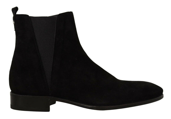 Dolce & Gabbana Black Suede Leather Chelsea Mens Boots Shoes - GENUINE AUTHENTIC BRAND LLC  