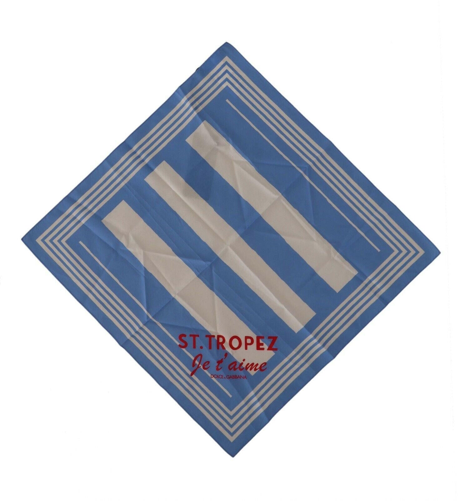 Dolce & Gabbana Blue White Striped St. Tropez Handkerchief  Scarf - GENUINE AUTHENTIC BRAND LLC  